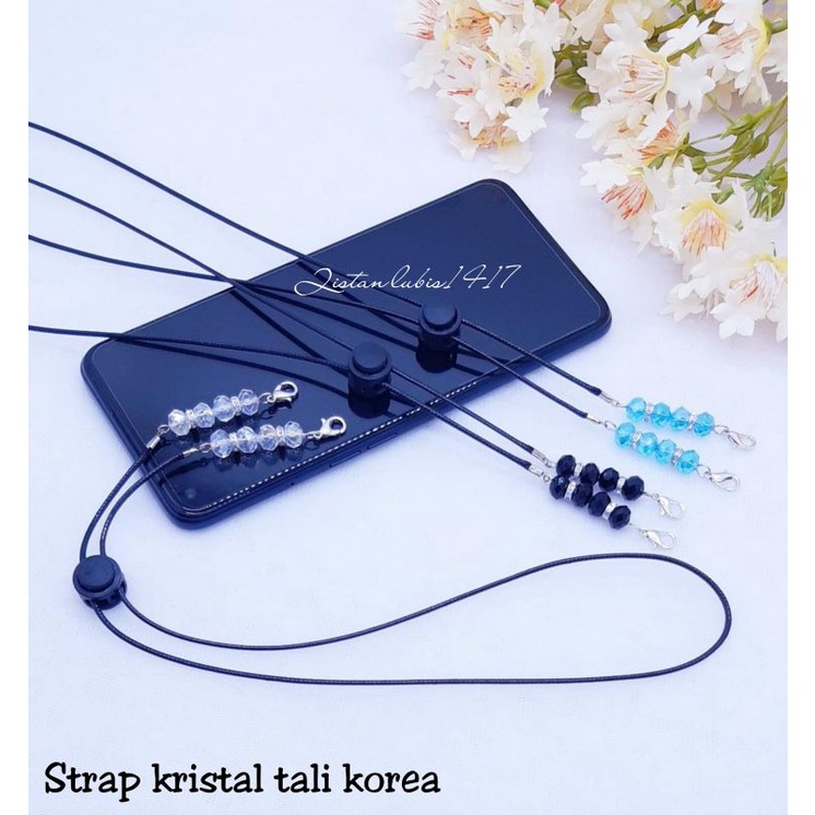 Strap kristal tali Korea seri 1 beli 10 free 2