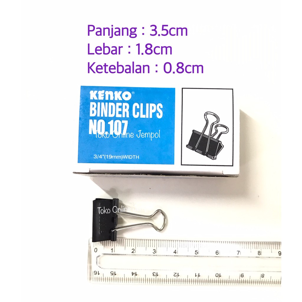 

KENKO Binder Paper Clip Klip 107 isi 12 buah no.107 Klip Penjepit Kertas ATK810KN