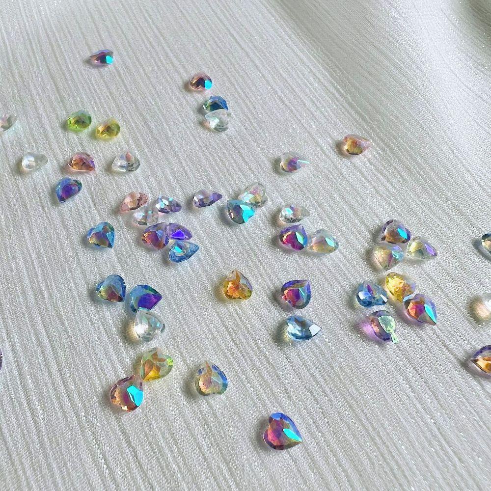 MXBEAUTY Nail Art Charms Aurora Resin Cinta Hati Kuku Salon Manicure Aksesoris DIY Bahan Kuku 3D Dekorasi Kuku