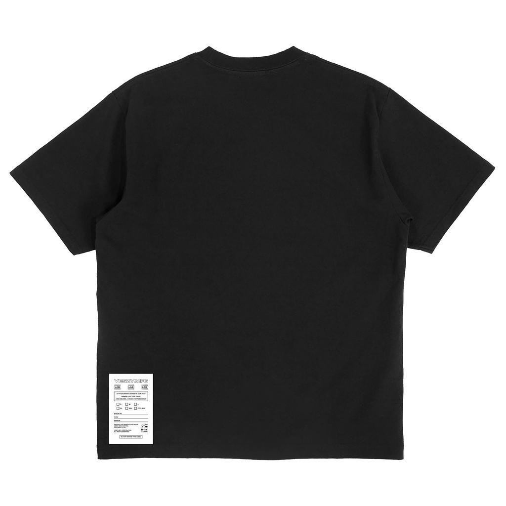 YESZY.MFG Fall And Rise Foam Print Boxy Fit Black Tshirt