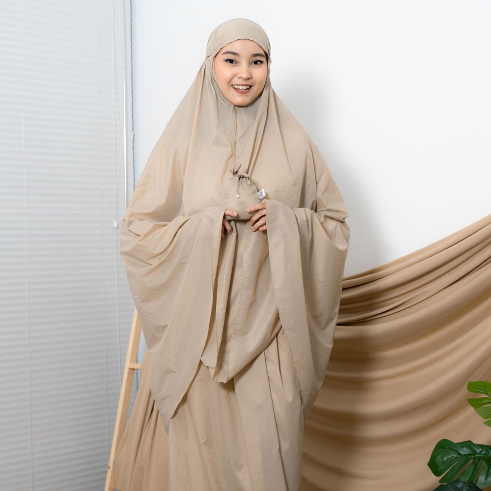 Alif Modern Wear - Mukena Mini Parasut Premium Korea Travel - Khaki