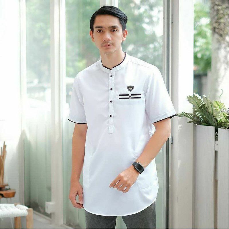 Baju Muslim Pria Koko Kurta Bahan Toyobo Impor Premium Motif Strip Saku