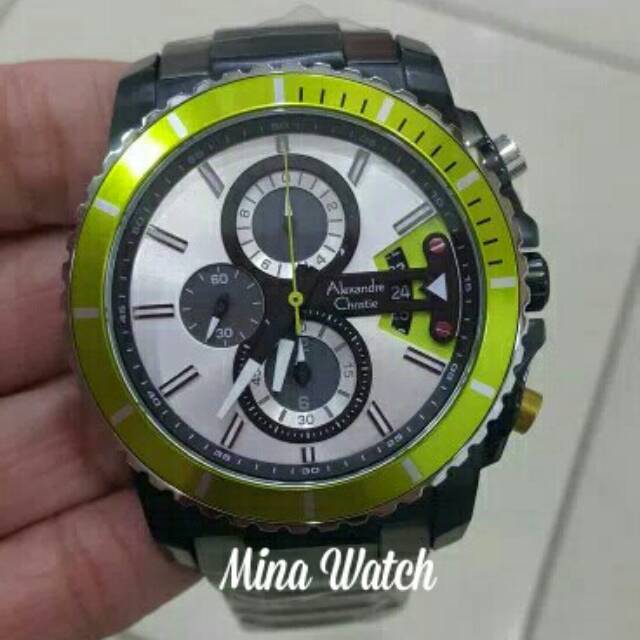 Jam tangan pria Alexander Christie ac6455 gun black green