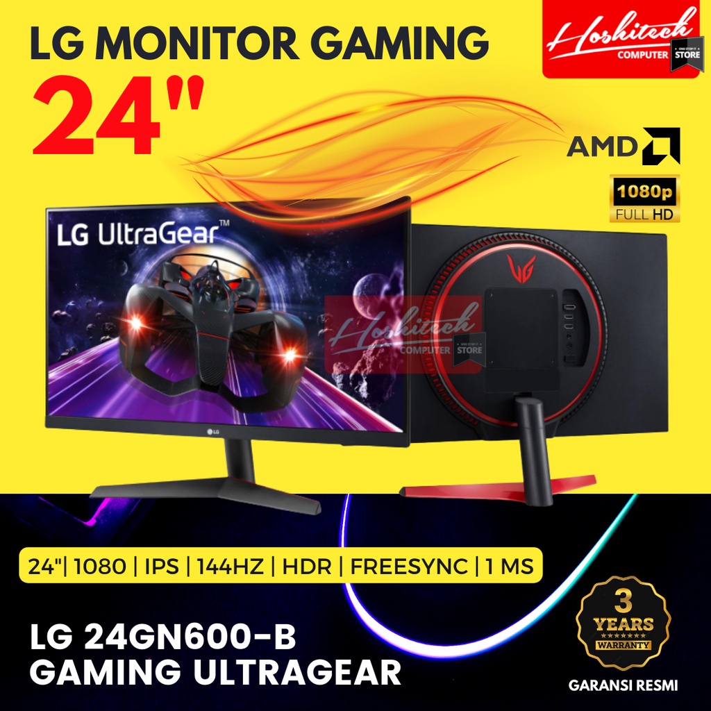 LG Monitor 24 INCH Gaming UltraGear 24GN600 IPS 144hz HDR Freesync