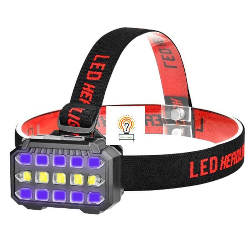 Senter Kepala Plus UV USB Charging UV Headlamp