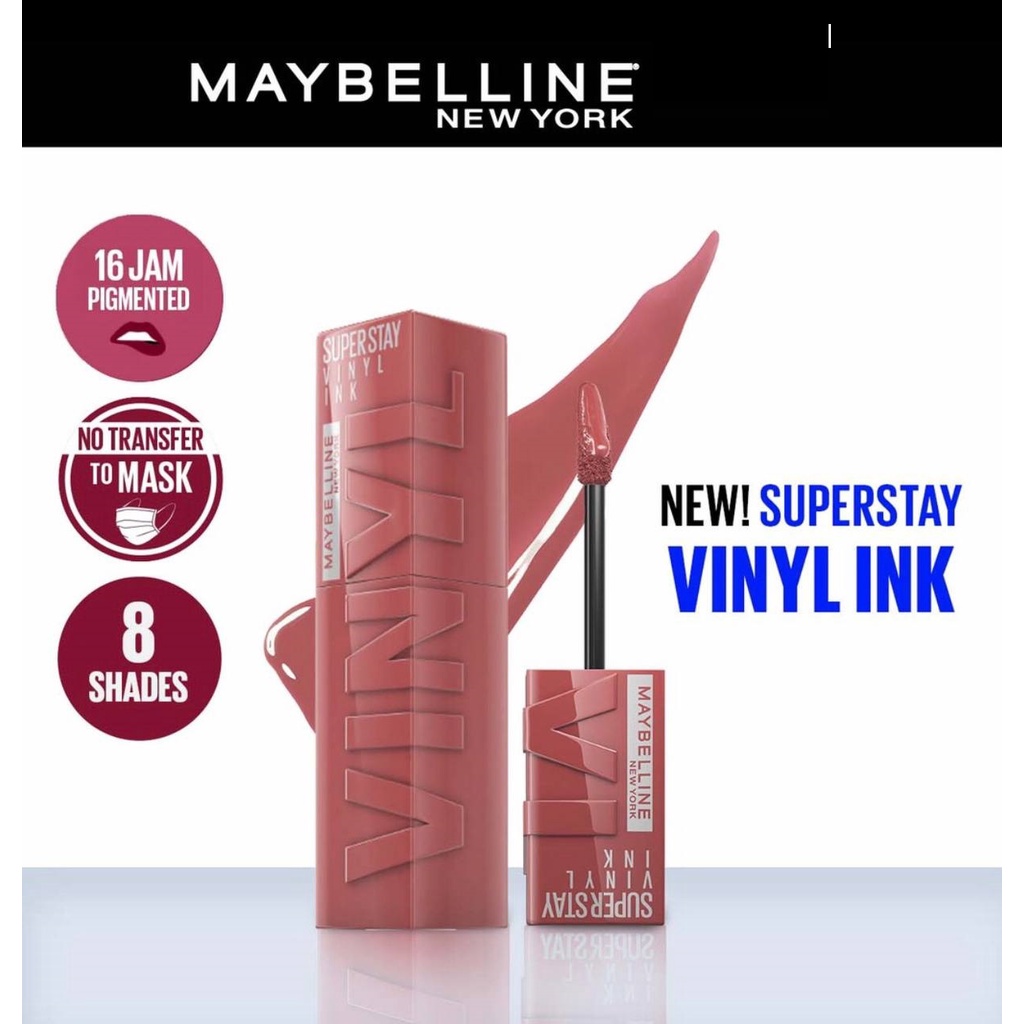 New Maybelline Superstay Vinyl Ink - Liquid Lipstik Lipstick Make Up Lip Original MAYBELLINE 100%