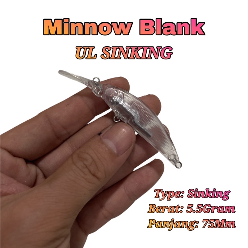 minnow blank UL ultralight sinking 5.5gram/ 75mm FREE MATA