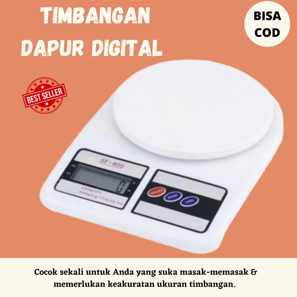 Timbangan Digital Murah Scale Dapur Digital Kue SF400 Pengukur Berat Makanan Bahan Elektrik Max 10Kg