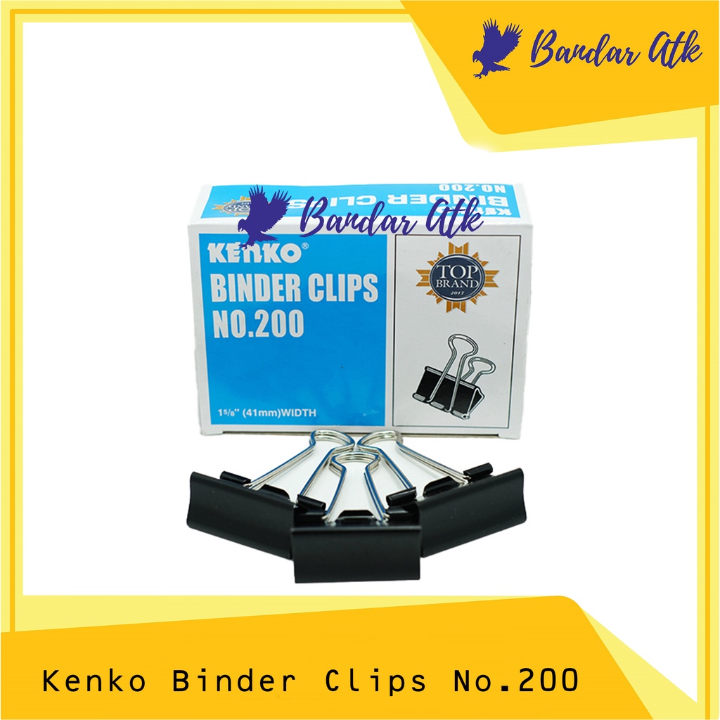 

Binder Clip No.200 KENKO Penjepit Klip Kertas Dokumen File [PACK 12 PCS]