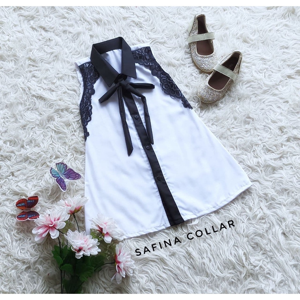 Safina Collar/Dress Model Terbaru/Dress Wanita Kekinian/Dress Simple Wanita Warna Putih