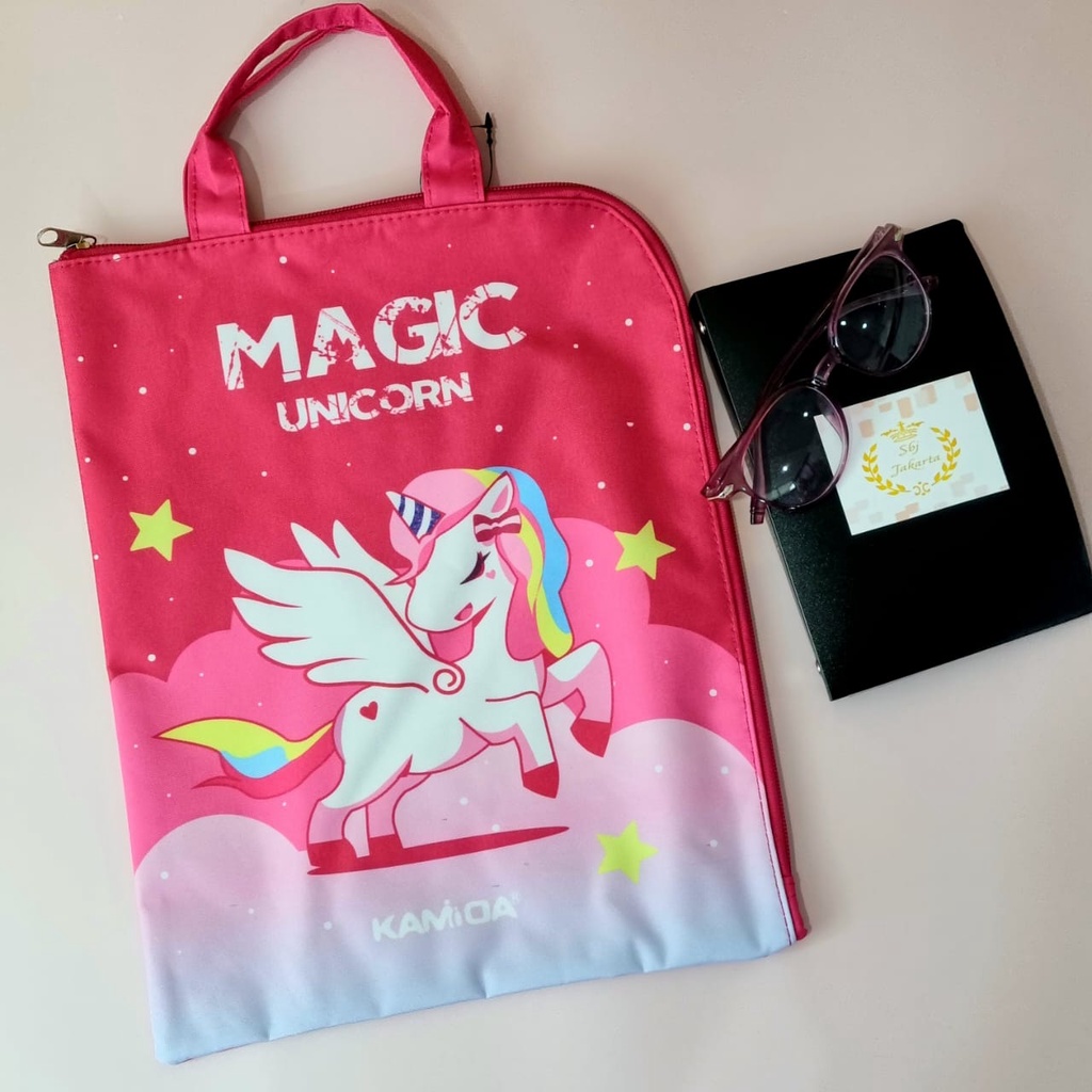 TAS FOLDER KANVAS PELINDUNG DOKUMEN A4 LAPTOP IPAD TABLET KAMIDA KIDS