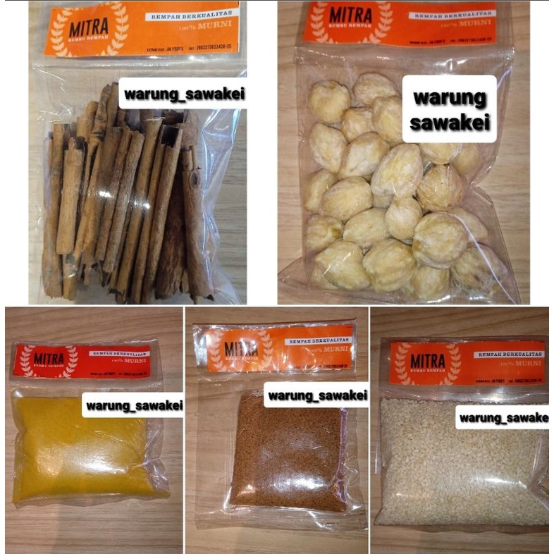 

Mitra bumbu rempah (kayu manis/Muncang/Wijen/Bubuk Kunyit/Bubuk Pala)