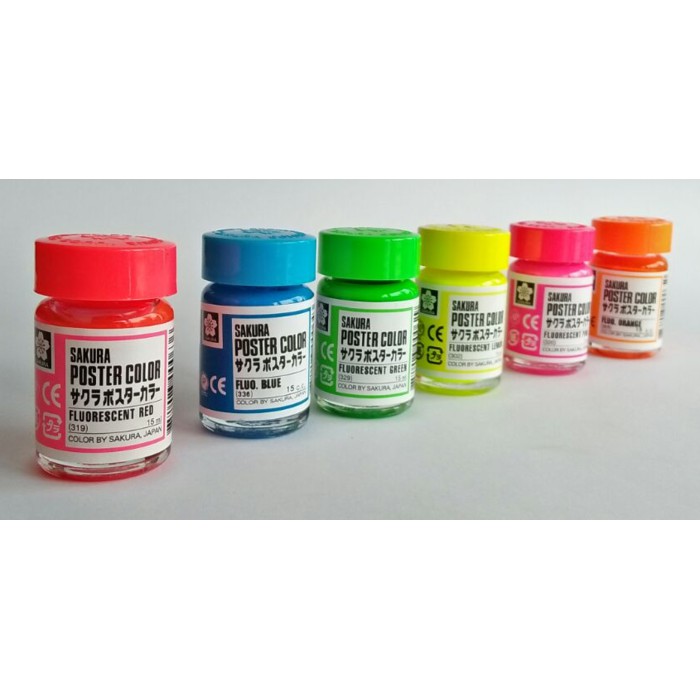 SAKURA Poster Color 15ml (Fluorescent, Gold, &amp; Silver)