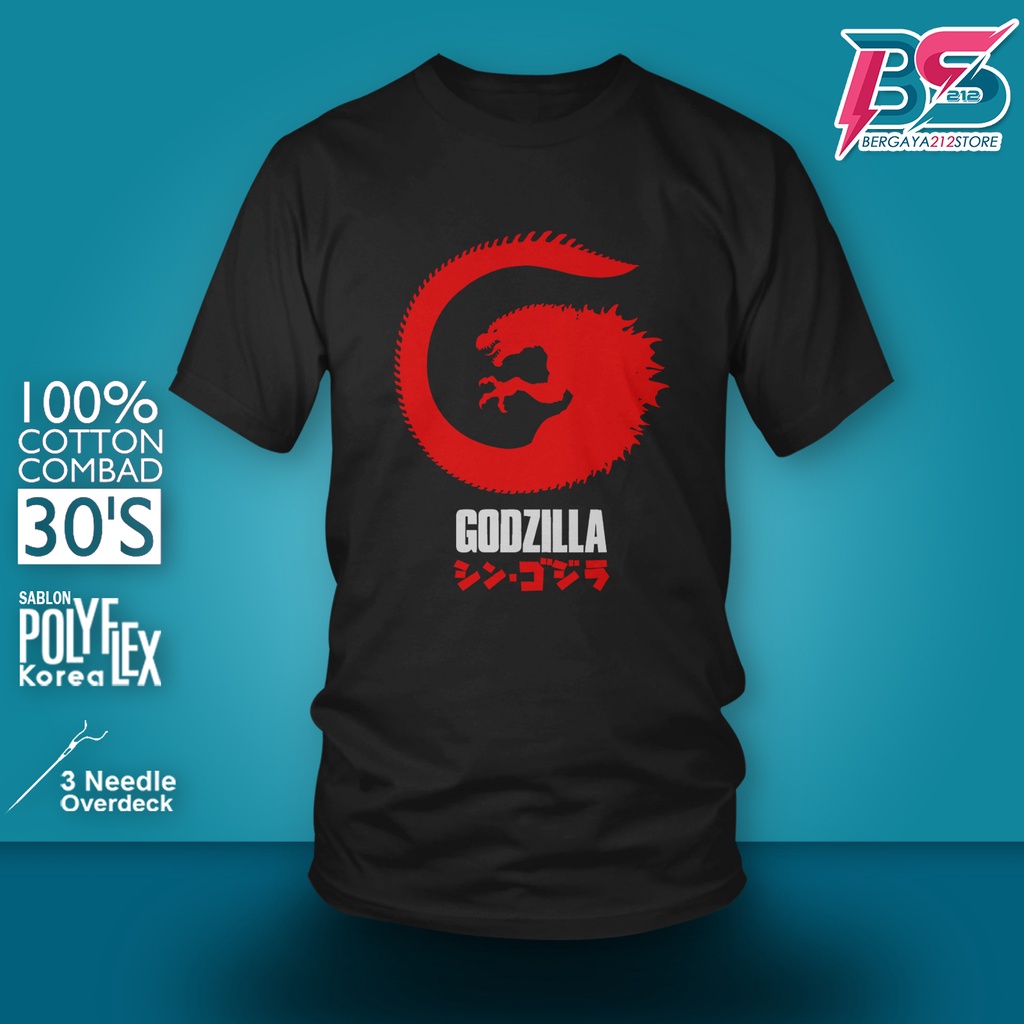 Baju Kaos Distro Shin Godzilla King of Monsters Cotton Combed / Kaos Unisex T SHIRT Monster Godzilla