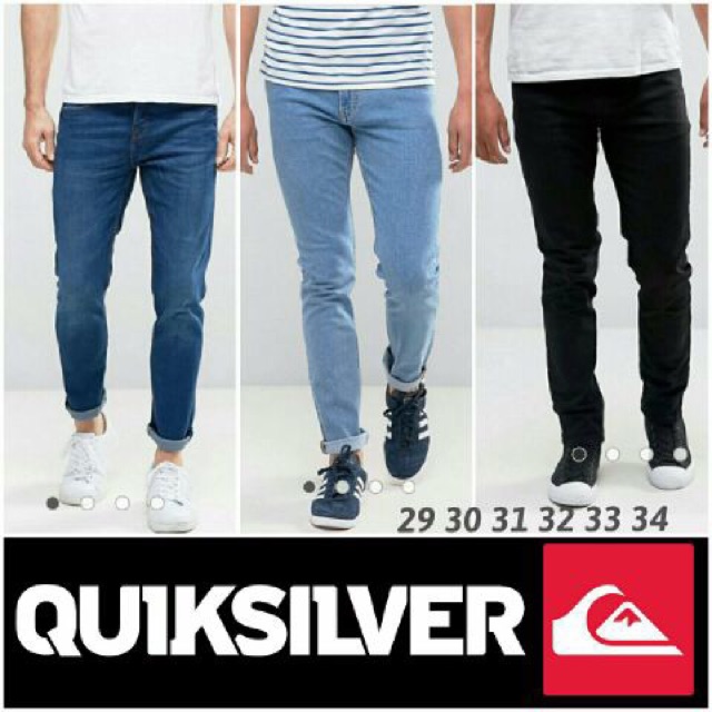 Celana Jeans Quicksilver Ukuran : 29,30,31,32,33,34 Warna : Biru Navy,Boblizt,Hitam