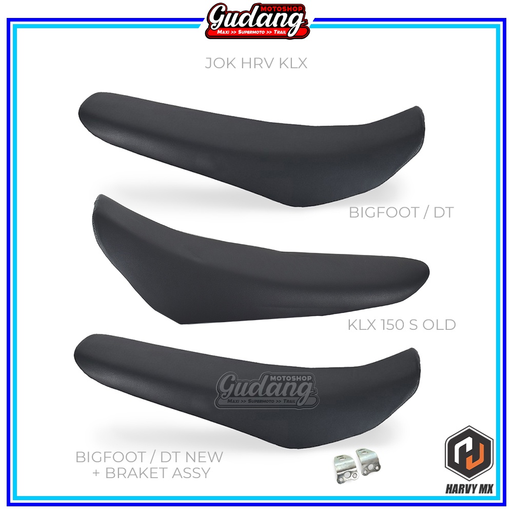 Jok Sadel Seat Plastik  HRV KLX 150 S BIGFOOT DTRACKER NEW Plus Bracket Assy Hitam