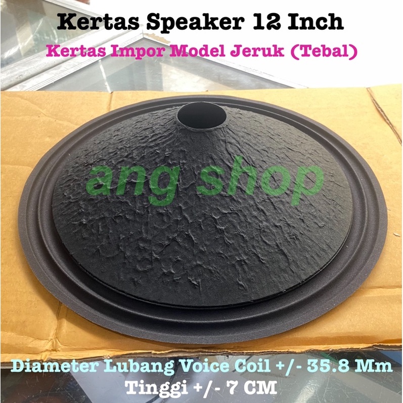 Daun Kertas Speaker Mik Mic 12 Inch Impor Jeruk Tebal Coil 35.8Mm