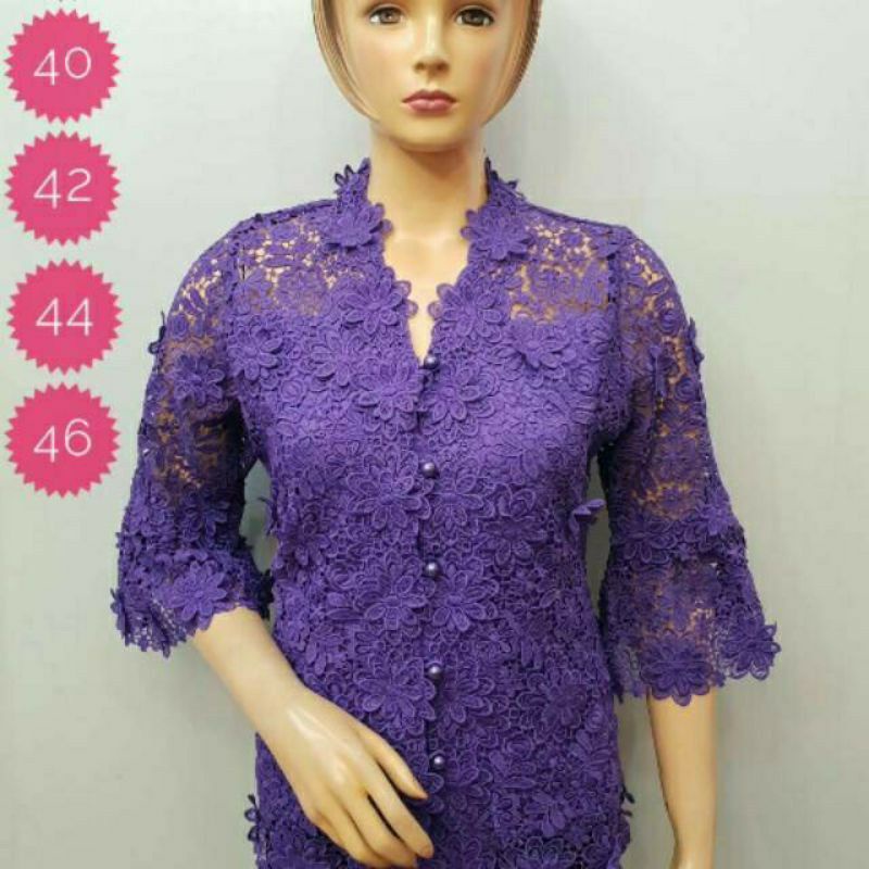 Kebaya kartini brokat  premium merk Pink Boutique