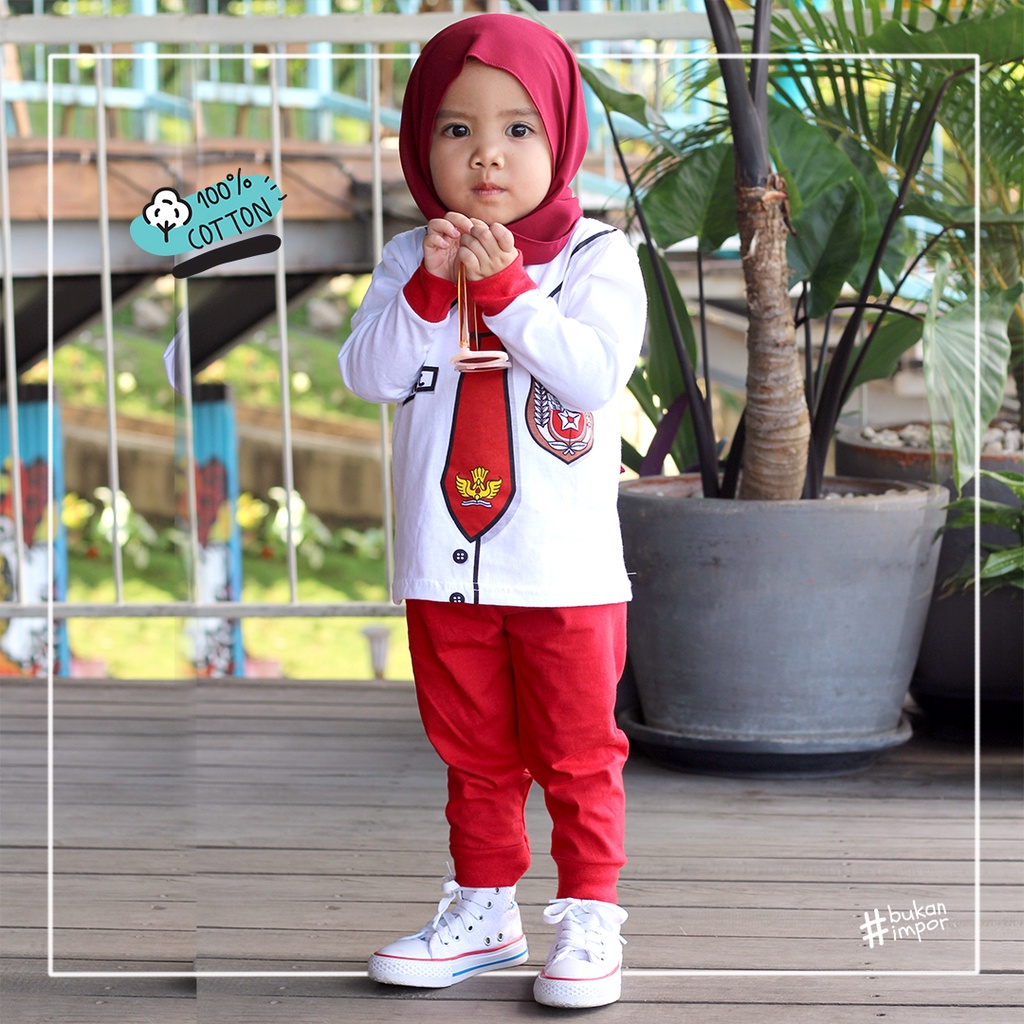 baju piyama anak baju anak cowo cewe piyama bayi model seragam SD 2y 3y 4y