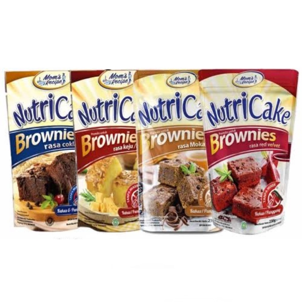 

NutriCake Brownies 230g Rasa Coklat - Keju - Red Velvet - Moka