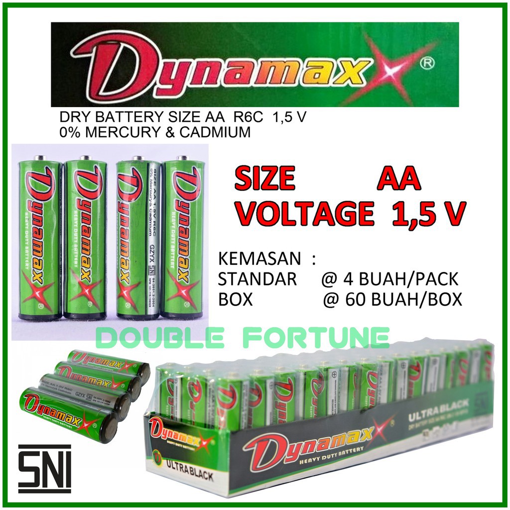 Jual Baterai Dynamax AA (Baterai remote tv) 4pcs (1Pack) | Shopee Indonesia