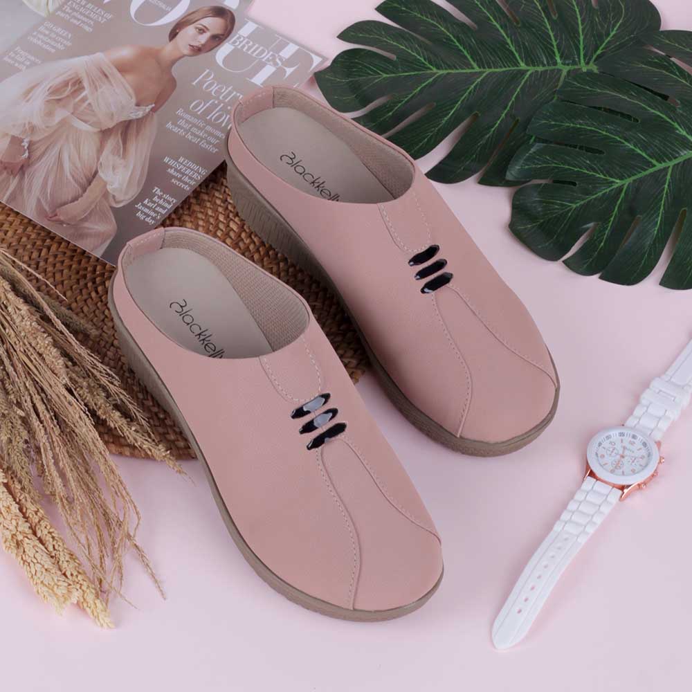 sandal slip on wanita murah, sandal bustong wanita murah, sepatu sandal wanita, sandal mules wanita murah LKR841