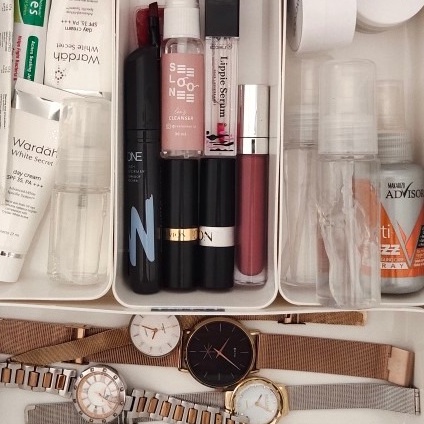 Kotak Aksesoris Wadah Benang Jahit Kancing Putih Bross Pin Make up Serbaguna Mur Organizer Perhiasan Perapi Penata Laci