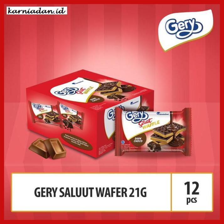 

MAKANAN-RINGAN- GERY WAFFLE SALUUT COKLAT - 21G X 12 PCS (WALS5) -BERMACAM-MACAM.