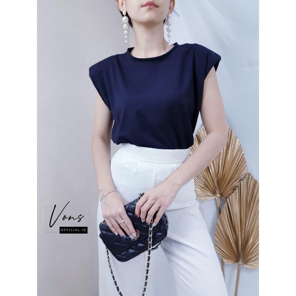 Atasan Top Kaus Kaos Wanita Cewek Muscle Tee With Pad Padded Tshirt