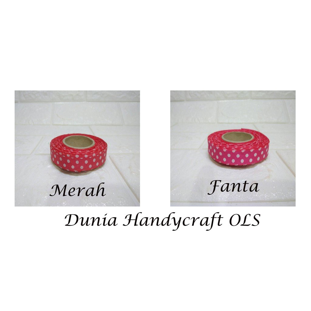 Pita Polkadot 1/2 inch Pita Warna Hiasan Kado Souvenir Murah