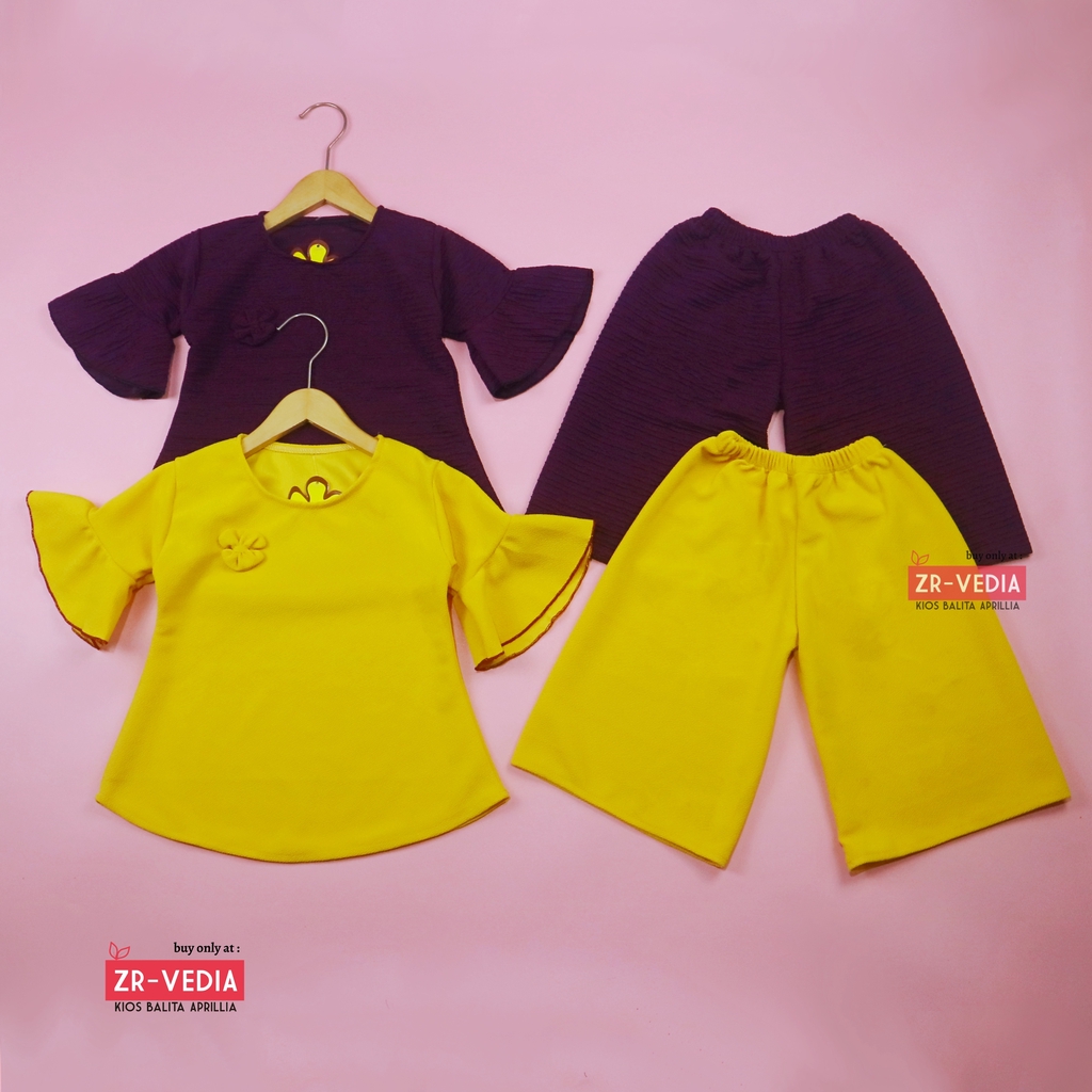 [POLOS] Setelan Lucy uk 2-3 Tahun / Baju Anak Perempuan Fashion Balita Cewek Set Atasan Blouse Kulot