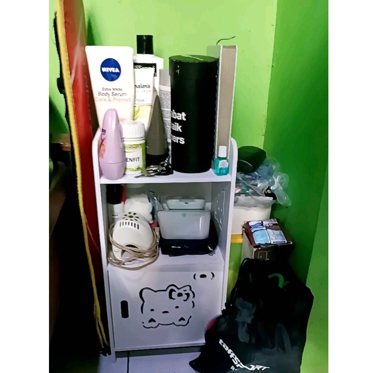 DISKON Rak Sudut Rak Kamar Mandi Rak Kosmetik Lemari Mini Rak Gantung Meja Sudut Meja Hias mini Rak Samping Tempat Tidur Storage Cabinet Tempat Penyimpan Kamar Mandi rak serbaguna