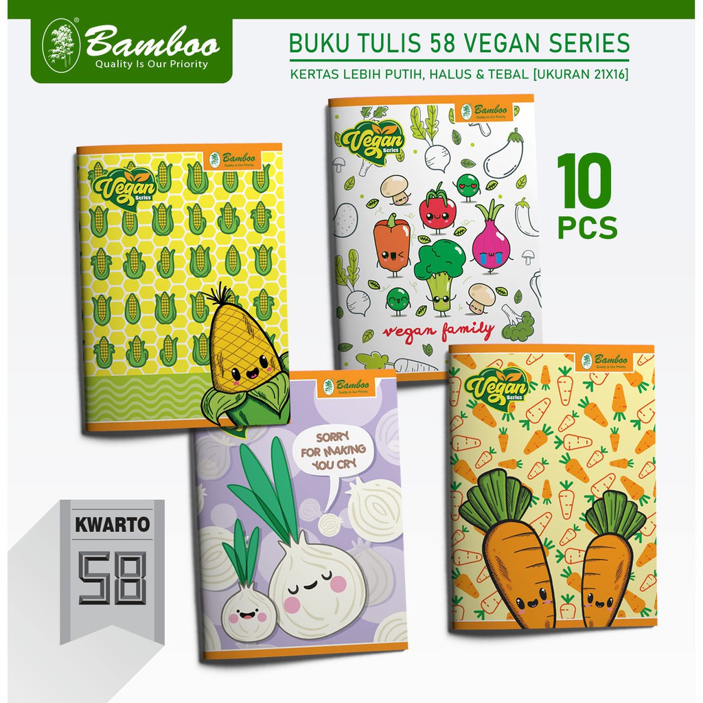 

Buku Tulis Bamboo 58 Lembar Kertas Tebal (1 Pak)