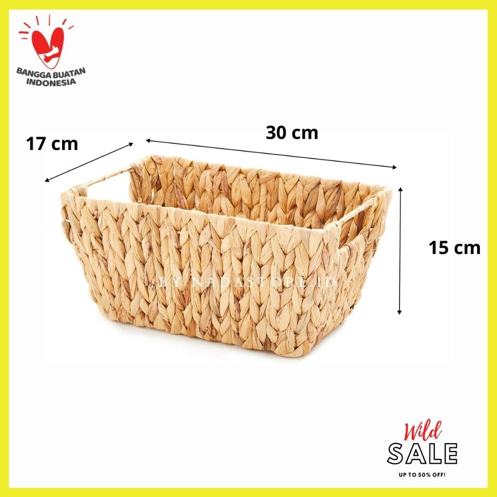 Water Hyacinth Storage Basket Natural Organizer Wicker Basket Hampers Hamper anyaman Enceng gondok