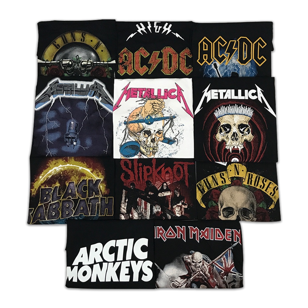 KAOS BAND H&M BEST SELLER - KAOS MUSIK|METALLICA|ACDC TSHIRT OVERSIZE FULL TAG LIKE ORIGINAL