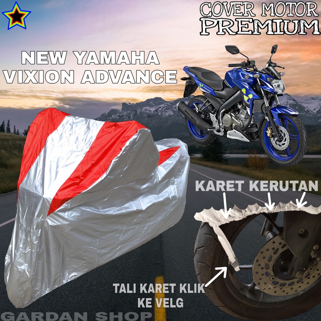 Sarung Motor NEW YAMAHA VIXION ADVANCE Silver MERAH Body Cover Penutup Motor Vixion Advance PREMIUM