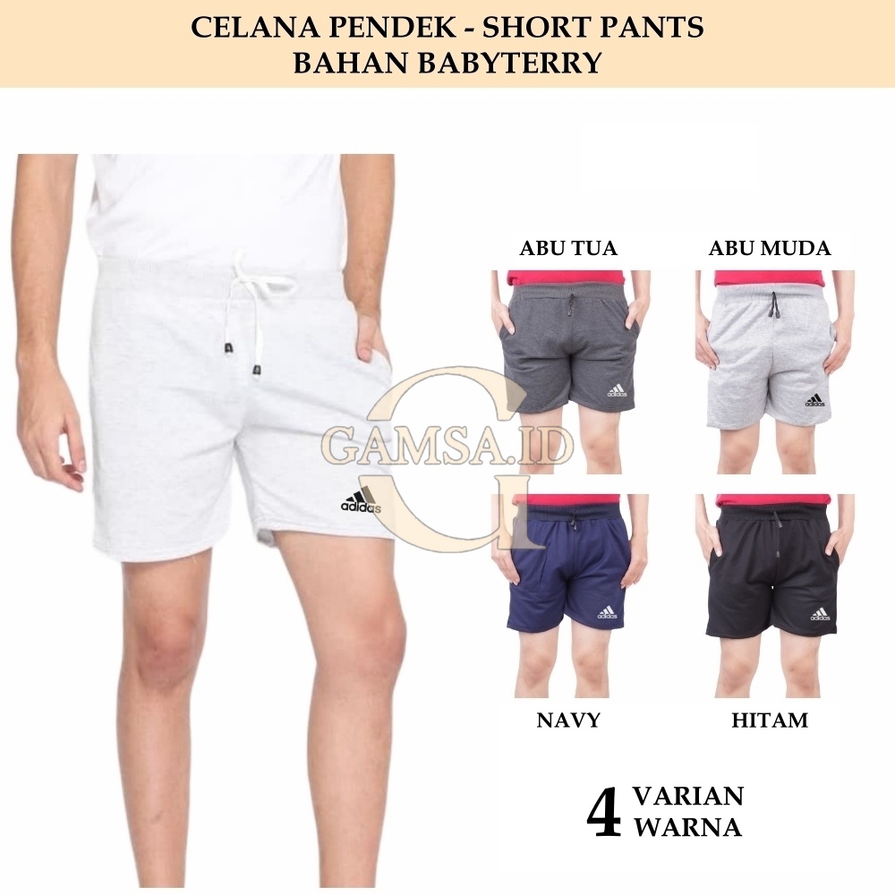 CELANA BABYTERRY PRIA WANITA SHORT PANTS KOLOR PENDEK OLAHRAGA CASUAL PANTAI SANTAI TIDUR