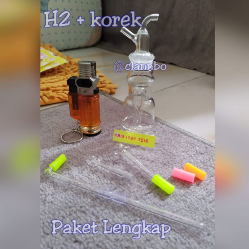 Paket Lengkap Tabung Reaksi Kaca Tipe H2 Obor Toko Accesories Bong