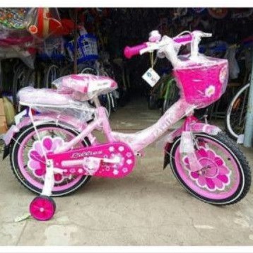 SEPEDA ANAK PEREMPUAN MINI FAMILY LILLIES 16 INCI PINK KERANJANG BONCENG CANTIK MURAH