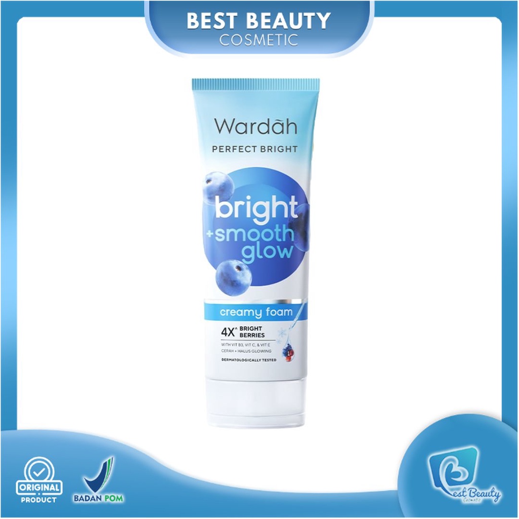 ★ BB ★ Wardah Perfect Bright Creamy Foam Brightening + Smoothing Glow 20ml - 50ml - 100ml - Facial Wash - Sabun Cuci Muka