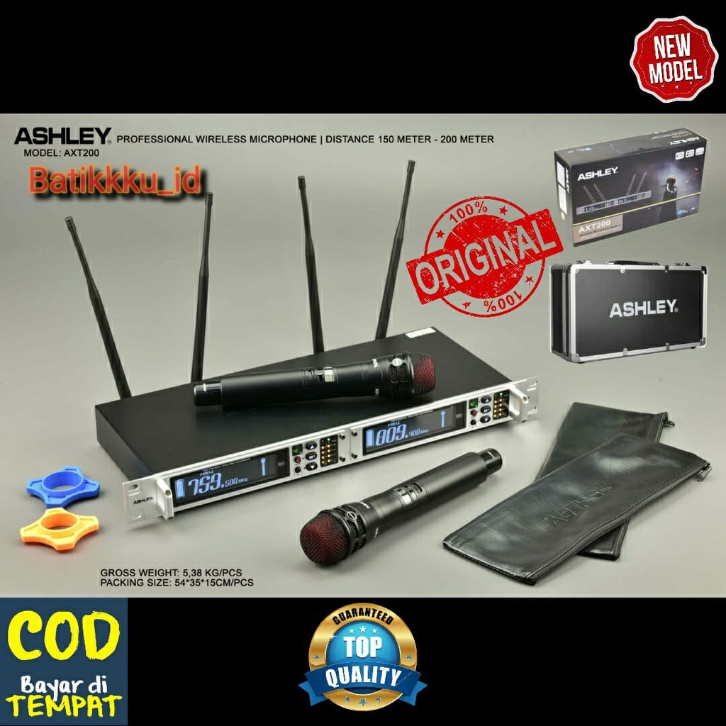 Mic Wireless Ashley AXT 200 AXT200 ORIGINAL FREE KOPER