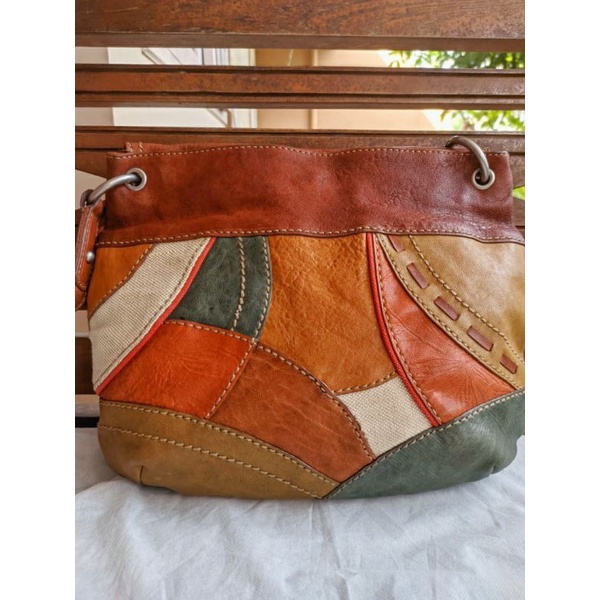 Preloved Tas Fossil Patchwork Original (Tas Bahu)