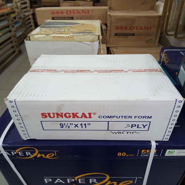 

KERTAS CONTINUOUS FORM SUNGKAI 9 1/2 X 11 3 PLY (FULL) WARNA