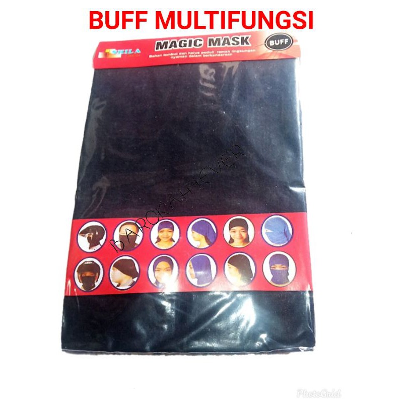 BUFF Multifungsi Hitam Polos