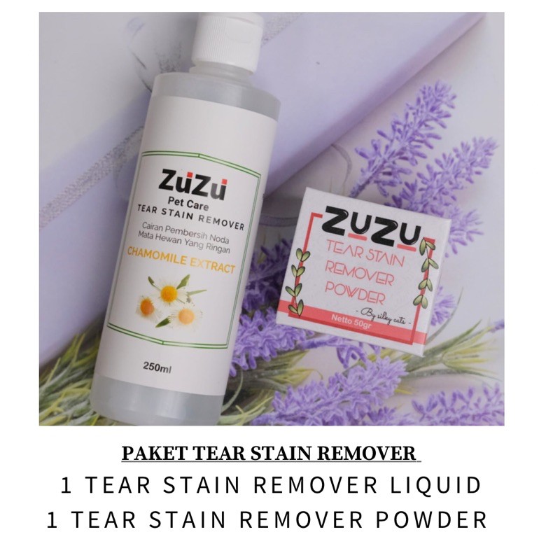 TEAR STAIN REMOVER SET . Paket pembersih muka kucing liquid &amp; powder