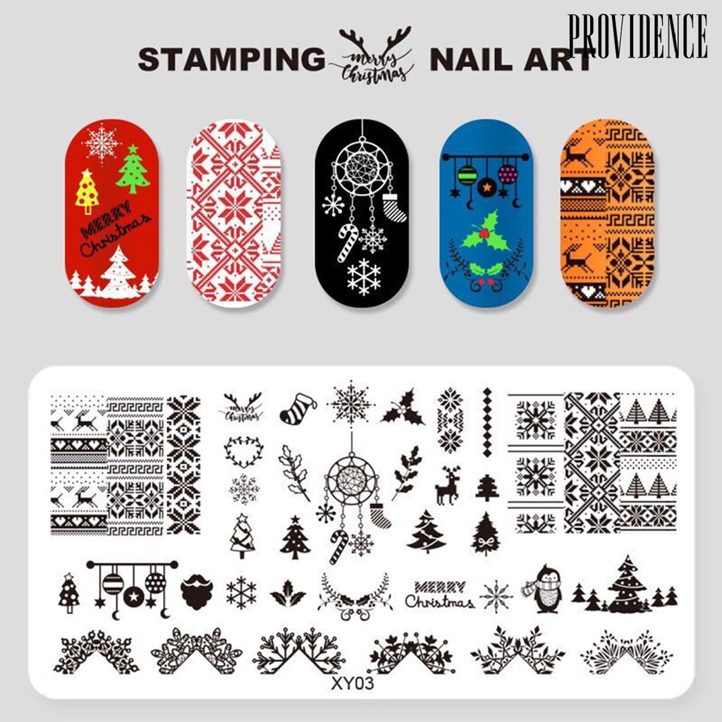 Providence Plat Stempel Kuku Diy Tema Natal Bahan Stainless Steel Untuk Nail Art / Manicure