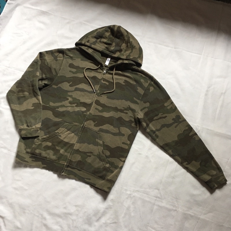 ZIP HOODIE CAMO DORENG NEW STATES APPAREL POLOS BASIC SECOND MURAH (SIZE M)