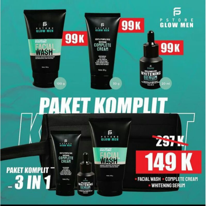 PSTORE GLOW MEN PAKE KOMPLIT 3 IN 1