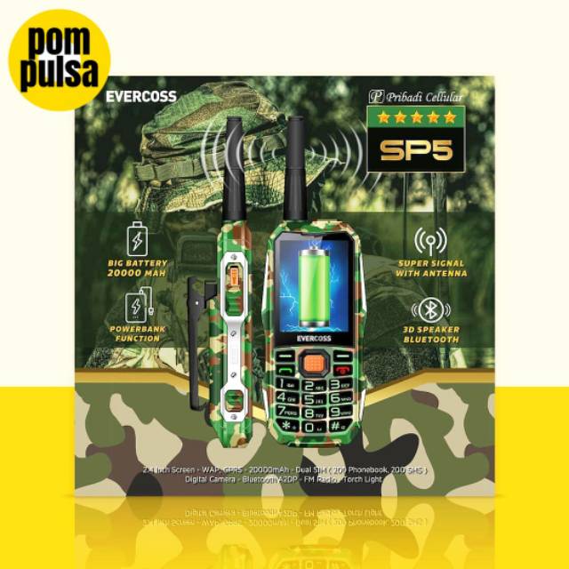 EVERCOSS SP5 - OUTDOOR - BIG BATTERY 20000mAh - GARANSI RESMI