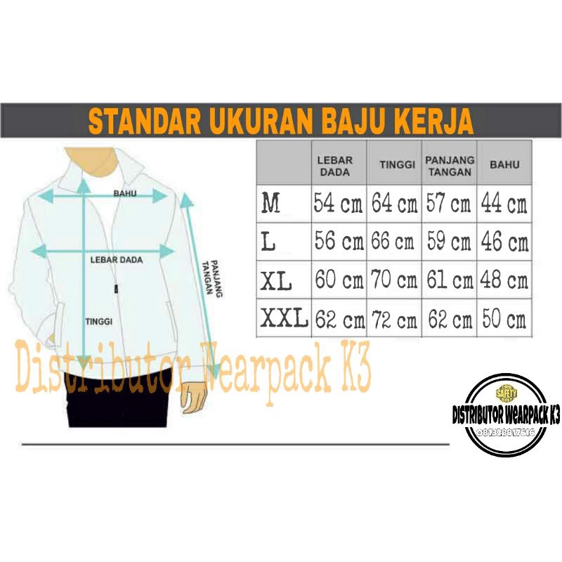 baju safety 1 stel baju  dan celana